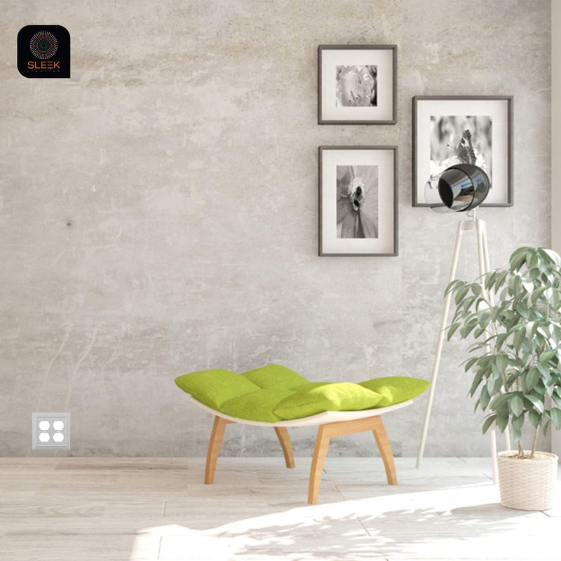 SLEEKLIGHTING أغطية مفاتيح الحائط من سليك لايتنج - عبوة من 4 قطع | أغطية حائط بيضاء كلاسيكية | مجموعة من الأنماط: ديكور/ثنائي/مفتاح تبديل/فارغ/& مجموعة | الحجم: مفتاح تبديل واحد - Image 5